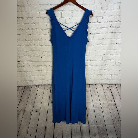 Daily Practice Blue Ribbed Dress Large - Picture 9 of 9